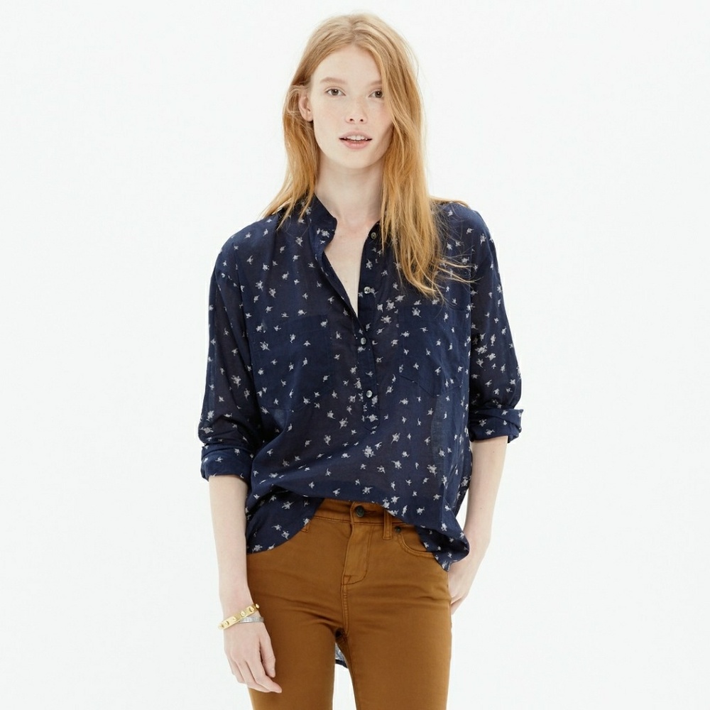 Madewell Collarless Popover Shirt